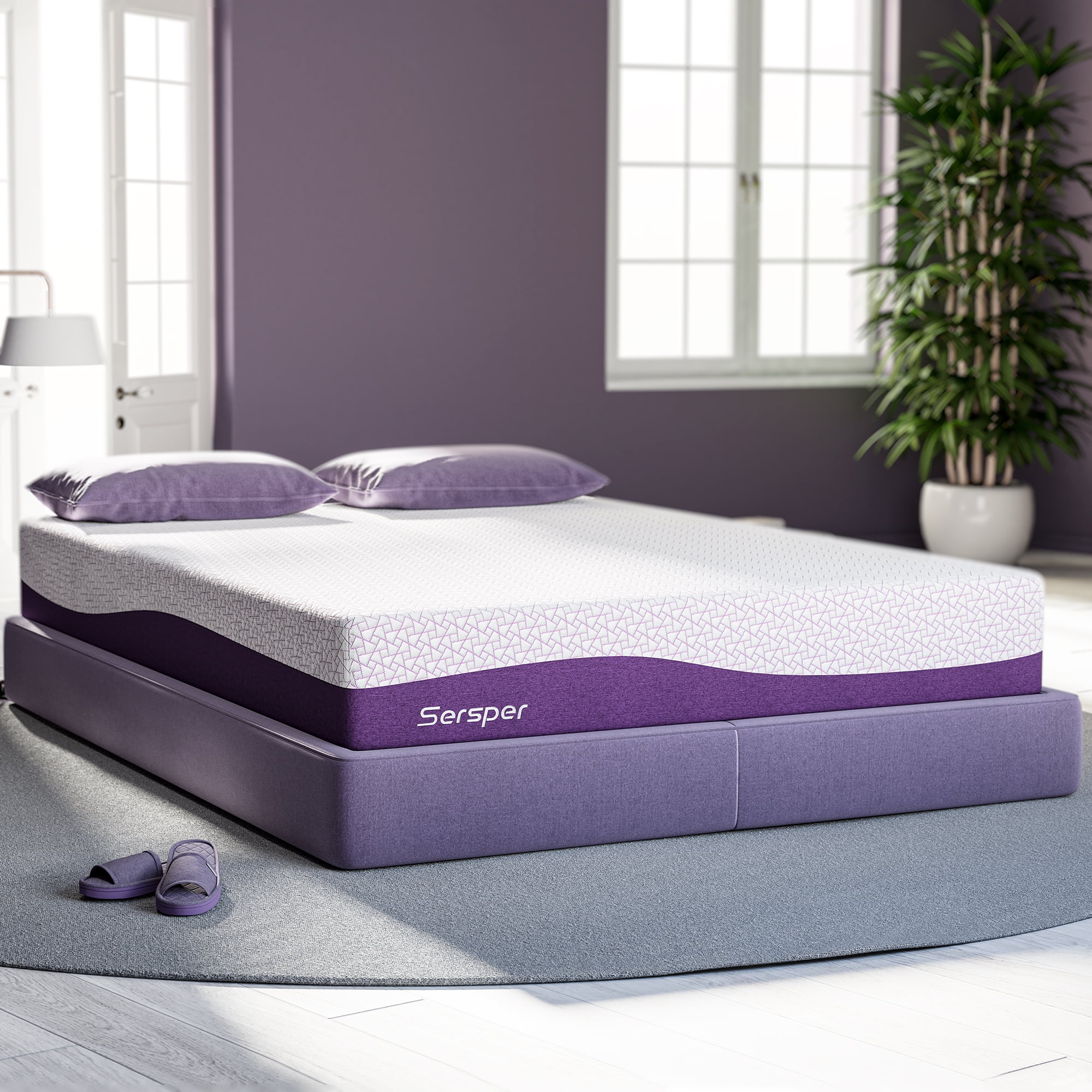 Sersper 12 inch Gel Memory Foam Full Size Mattress, Motion Isolation for Cool Sleep & Pressure
