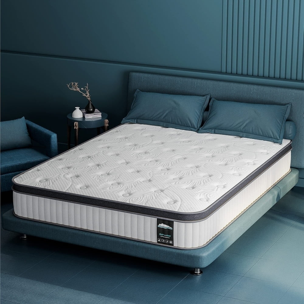 Queen 12-Inch White Gel Memory Foam and Innerspring Hybrid Mattress