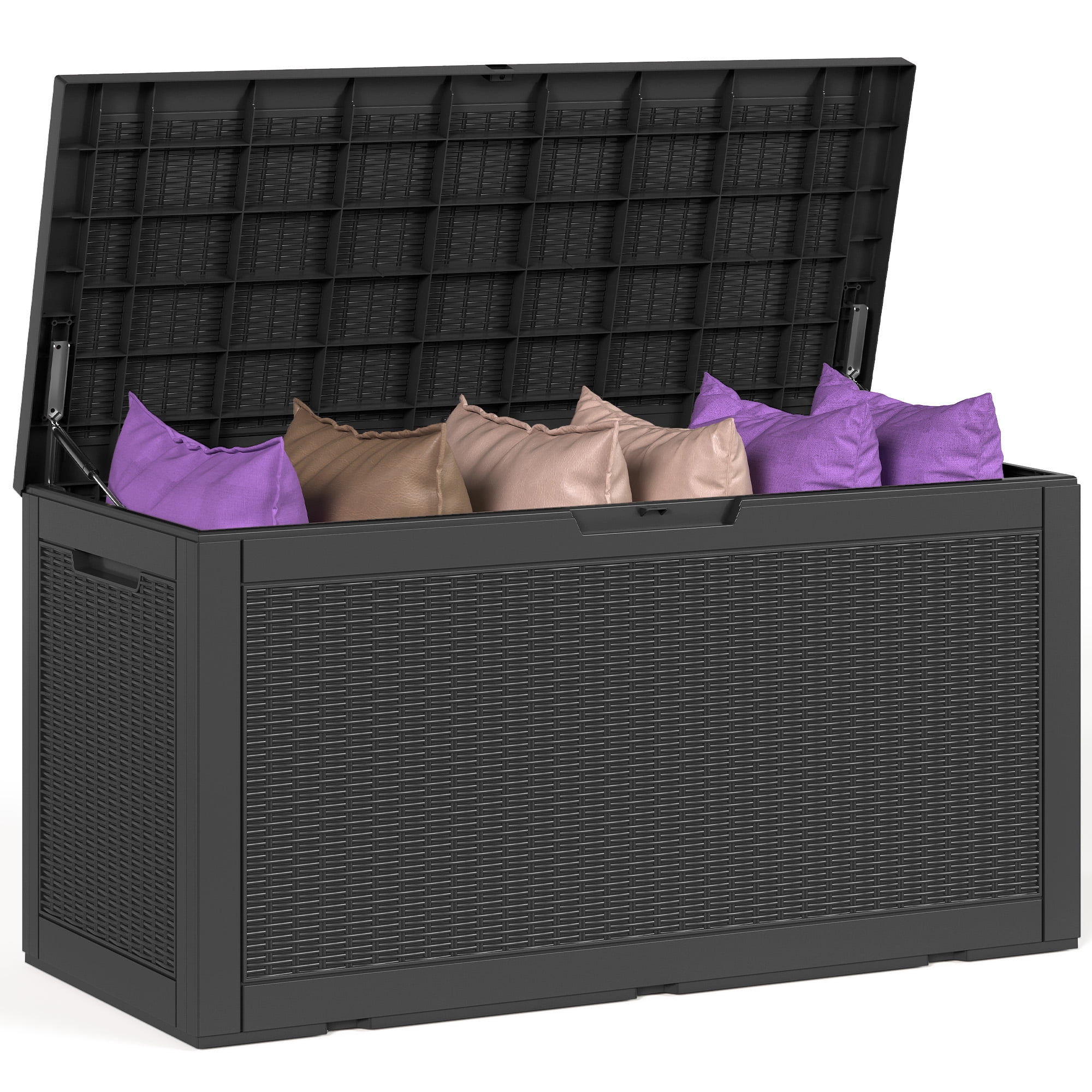 Black 100 Gallon Lockable Plastic Deck Box