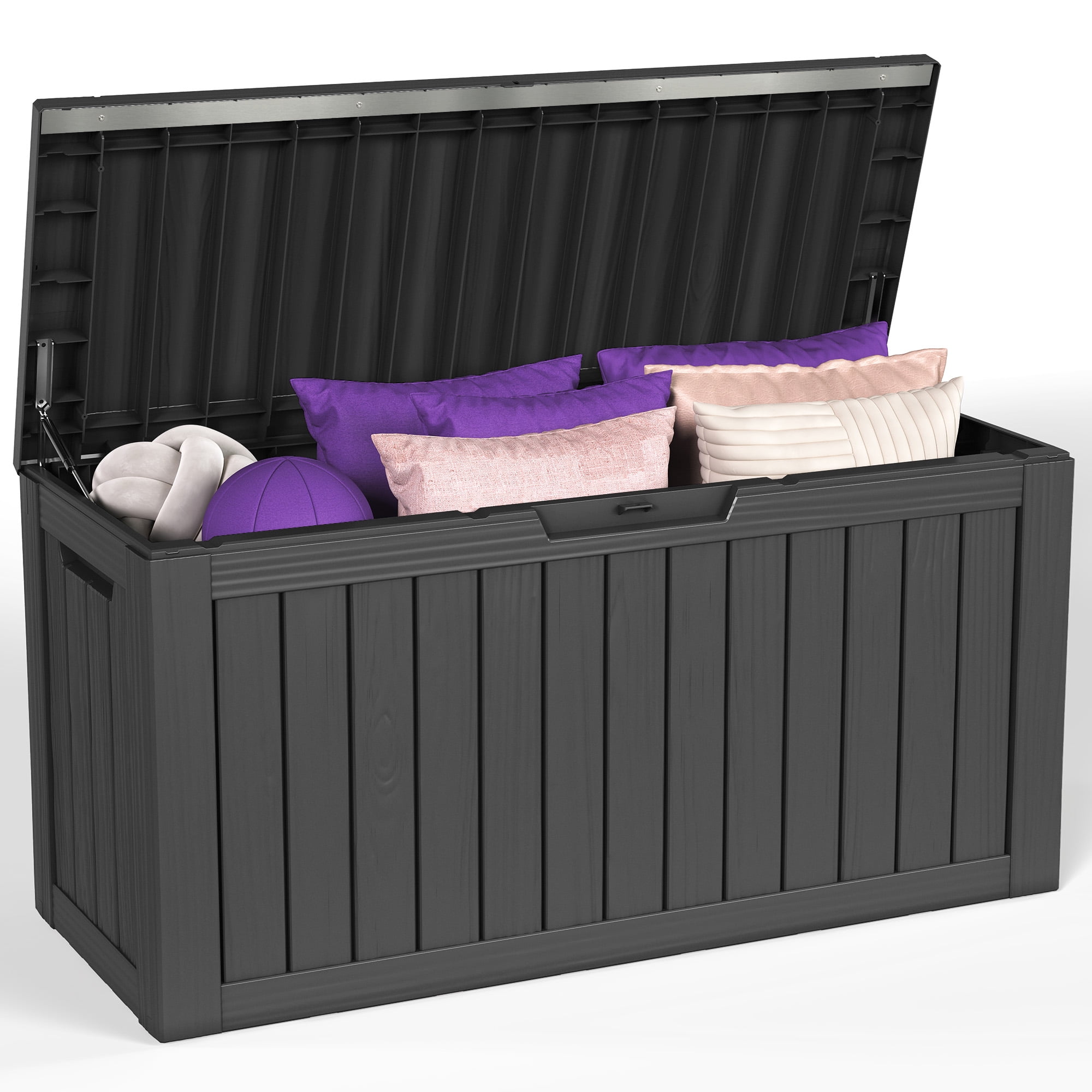 Black 80 Gallon Lockable Plastic Deck Box