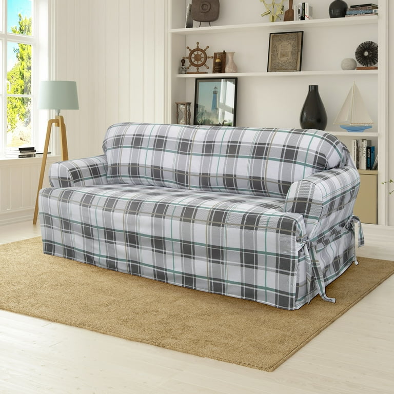 Cotton duck box cushion sofa slipcover hotsell