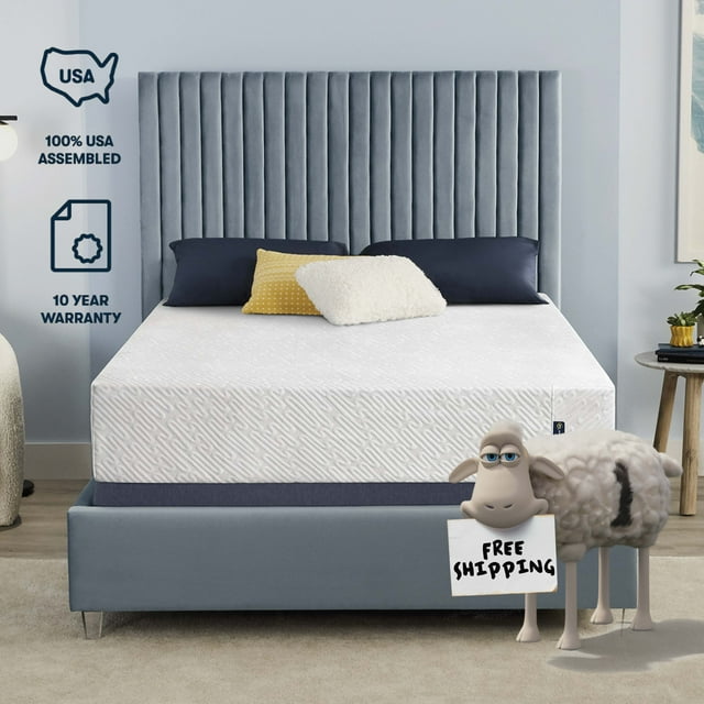 Serta 12" Medium Cooling Memory Foam Mattress in a Box; FiberglassFree