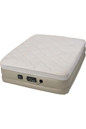 19" Raised Queen Pillow Top Air Mattress with neverFLAT Ac Pump