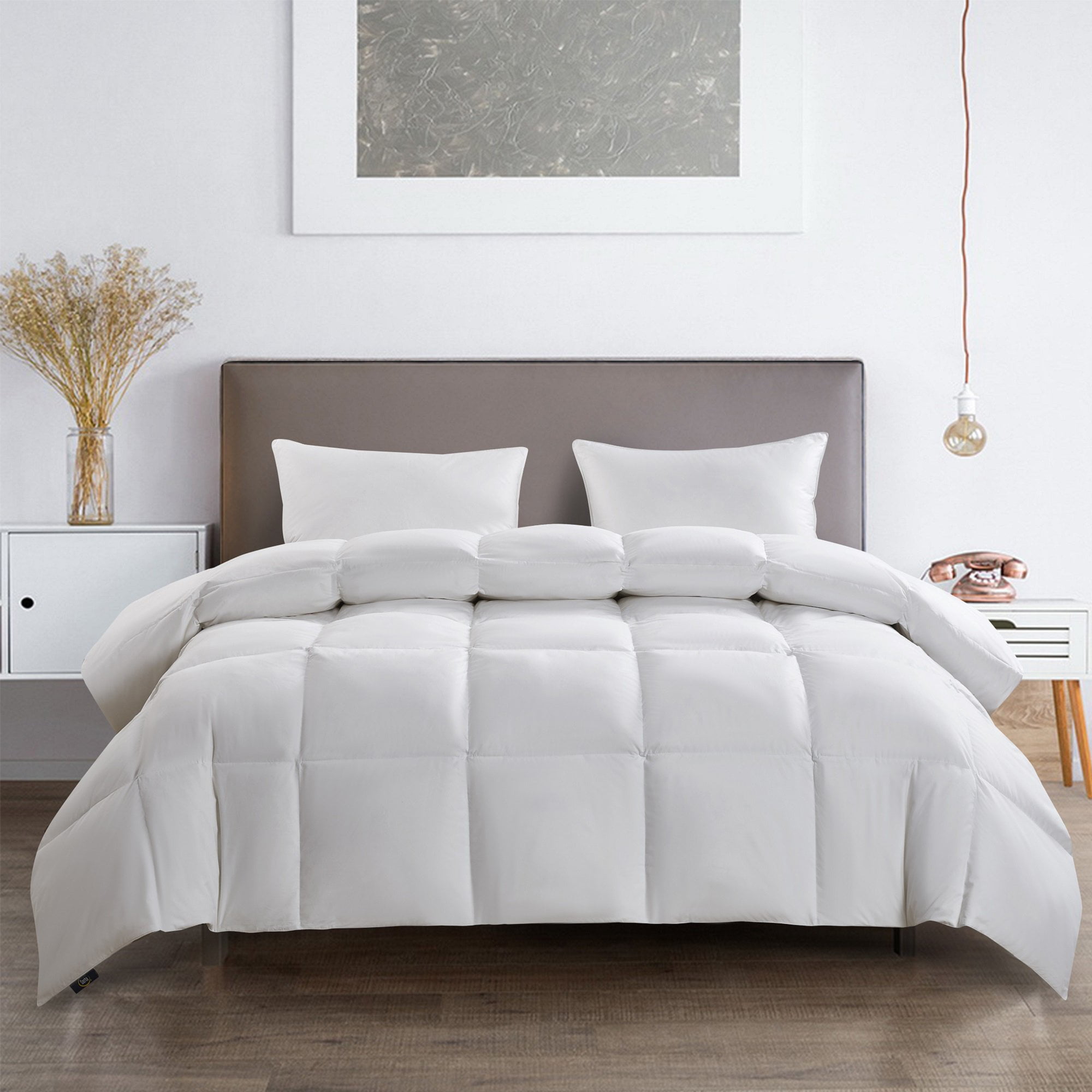 Twin White Cotton Down Feather Bedspread