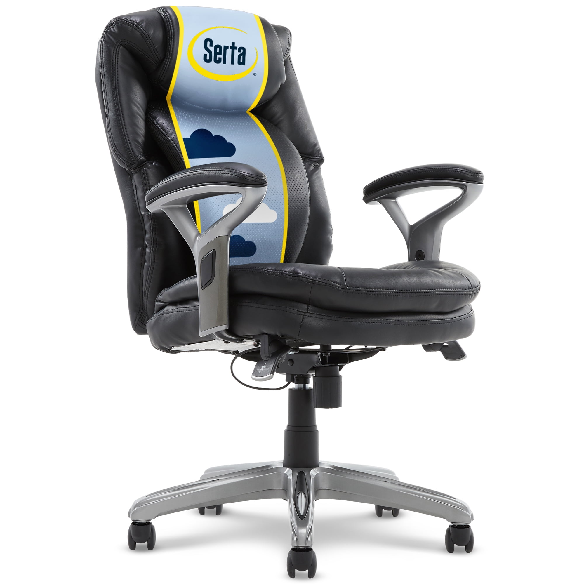 Serta AIR Health and Wellness Bonded Leather Mid-Back Office Chair
