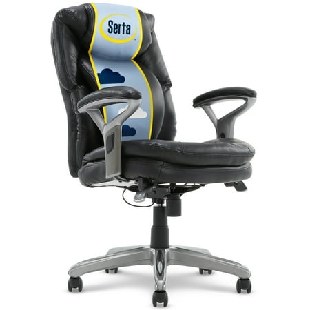Serta - AIR Health & Wellness Mid-Back Manager's Chair - Black
