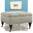 thumbnail image 1 of Serta Abbot Tufted Ottoman with Storage, Ivory, 1 of 7