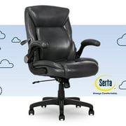 Serta Air Lumbar Bonded Leather Manager Office Chair, Gray Faux Leather