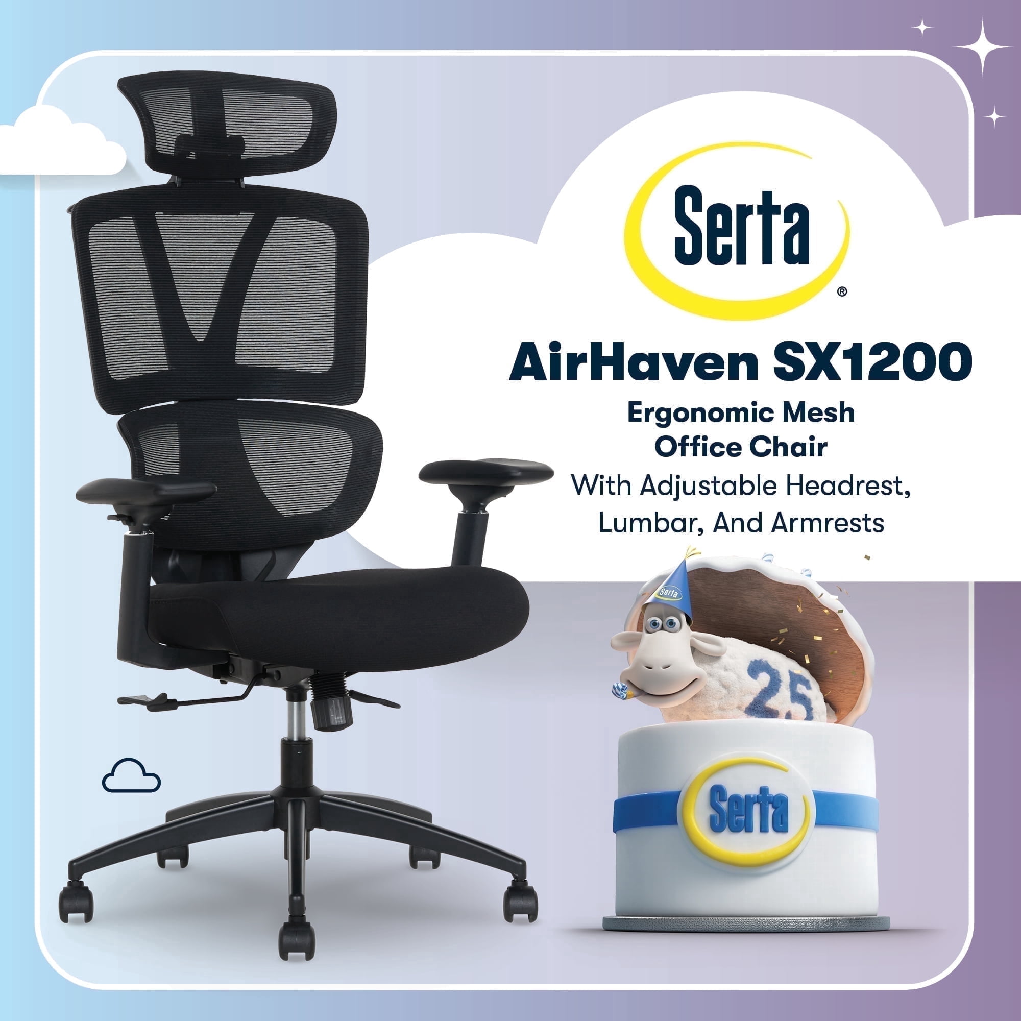 Serta AirHaven SX1200 Ergonomic Mesh Chair with Adjustable