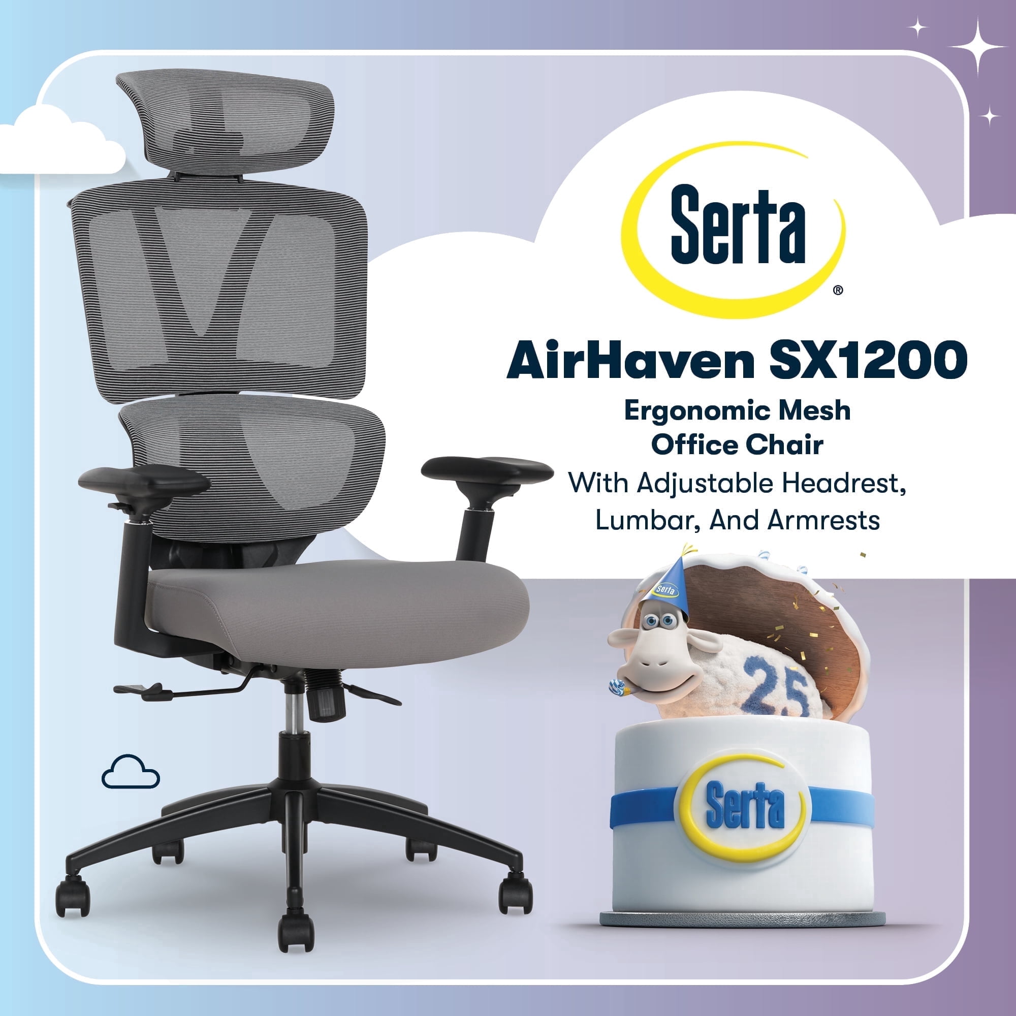Serta AirHaven SX1200 Ergonomic Mesh Chair with Adjustable