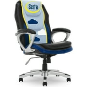 Serta Amplify Executive Office Chair with Faux Leather and Mesh, Blue