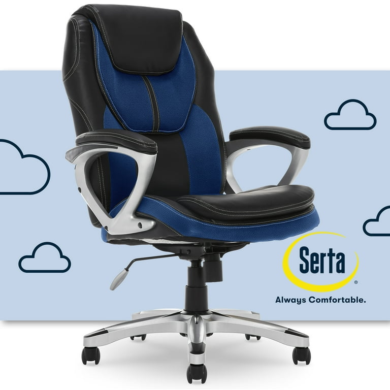 Serta Amplify Executive Office Chair Blue