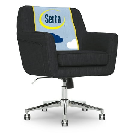 Serta - Ashland Memory Foam & Twill Fabric Home Office Chair - Charcoal Charm