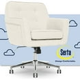 thumbnail image 1 of Serta Ashland Office Desk Chair, Button Tufted Mid-Back, Memory Foam Cushion, Chrome Swivel Base, Ivory, 1 of 10