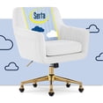 thumbnail image 1 of Serta Ashleigh Modern Office Chair Channel-Tufted Design White Velvet Fabric, 1 of 11