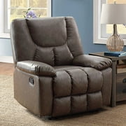 Serta Big & Comfortable Recliner, Supports up to 350 lbs, Brown Faux Leather