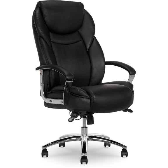 Serta Big & Tall Office Chair, Bonded Leather, Black