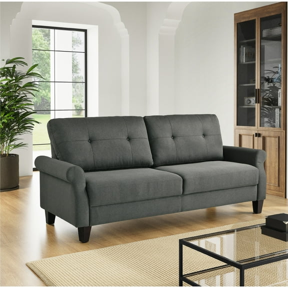 Serta Blythe Traditional Stationary Sofa, Heather Grey Fabric