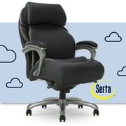 Serta Jackson Big and Tall Executive Home Office Chair with Smart Layers Technology, Wide Seat Cushion Black Bonded Leather, Modern Comfy Desk Chairs with Rolling Swivel Wheels