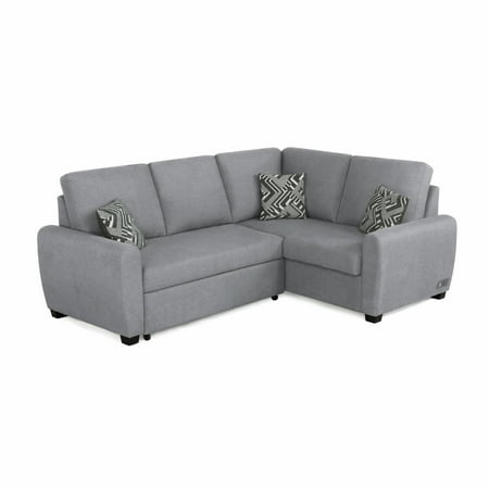 Serta Cambridge Sectional Set with Power, Light Gray Fabric