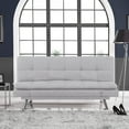 thumbnail image 1 of Serta Cannes Modern Futon with Adjustable Arms, Light Gray Upholstery, 1 of 8