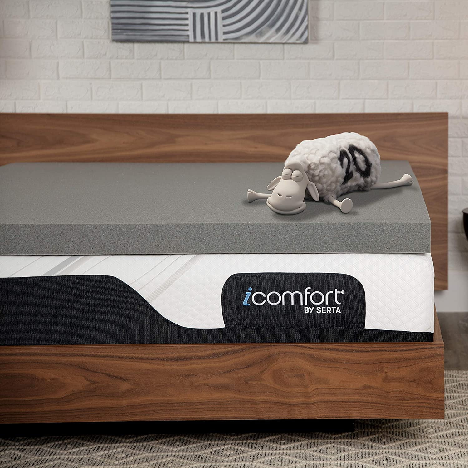 Serta Carbon Dream 3in Memory Foam Mattress Topper, Queen