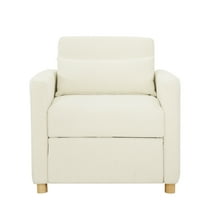 Serta Carly Scandinavian Style Convertible Chair, Ivory Fabric