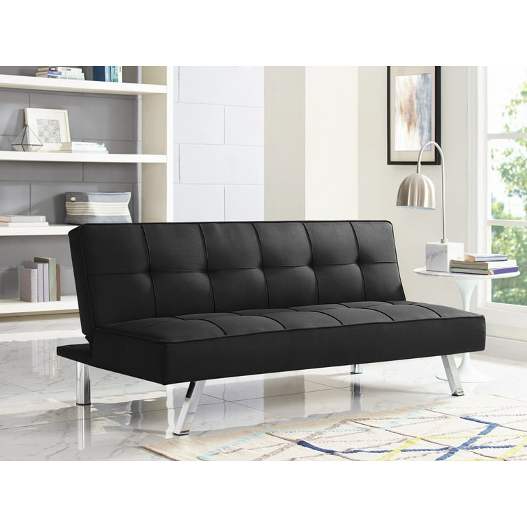Serta Chelsea Modern Full Futon Black Fabric for Bedroom Spaces Walmart