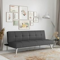 Serta Chelsea Modern Futon, Charcoal Gray Fabric