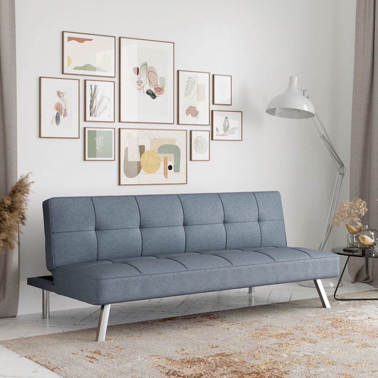 Serta Chelsea Modern Futon, Light Gray Fabric 