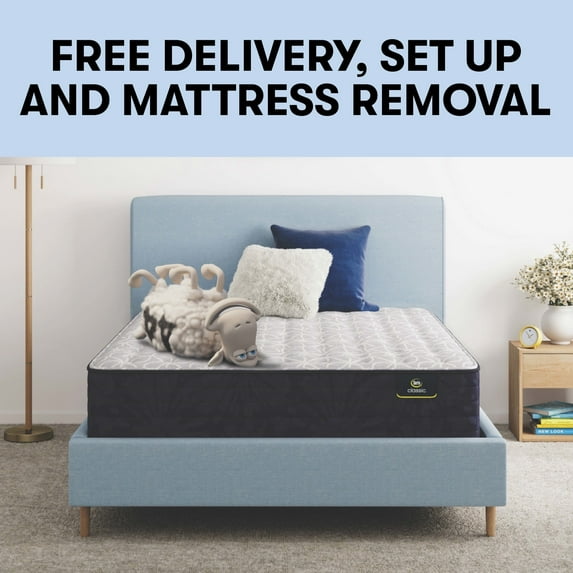 Serta 13" Queen Classic Clarks Hill Elite Ltd Firm Tight Top Innerspring Adult Mattress Low Profile Set