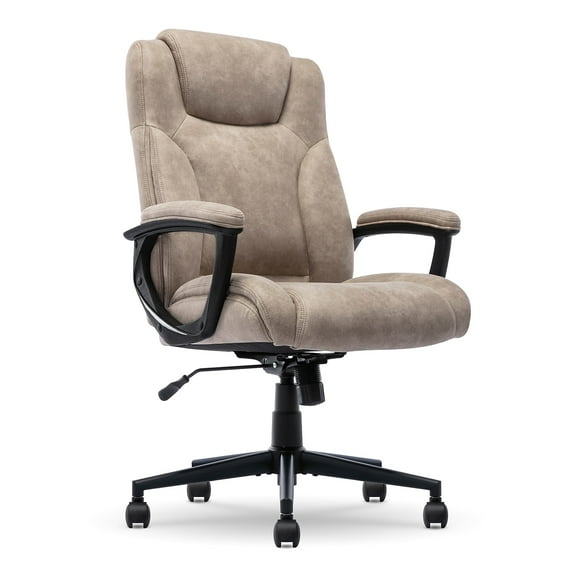 Serta Comfort Eco Office Ergonomic Computer Chair Lumber Support Light Brown
