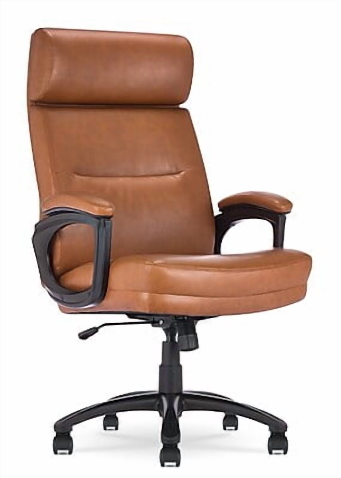Serta Comfort Executive Big & Tall Ergonomic Office Chair Bonded Leather Cognac