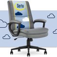 thumbnail image 1 of Serta Comfort Modern Executive Office Chair Metal Base Bonded Leather Gray, 1 of 10
