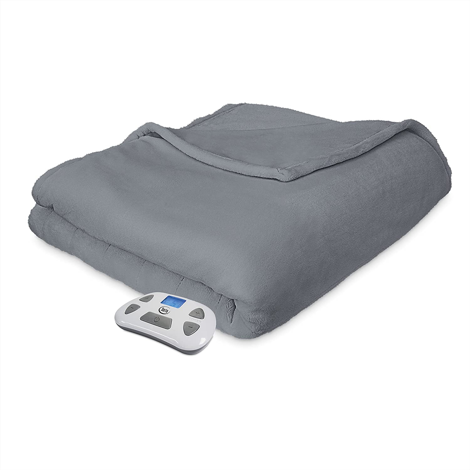 Serta Comfort Plush Electric Heated Warming Blanket King Gray Walmart