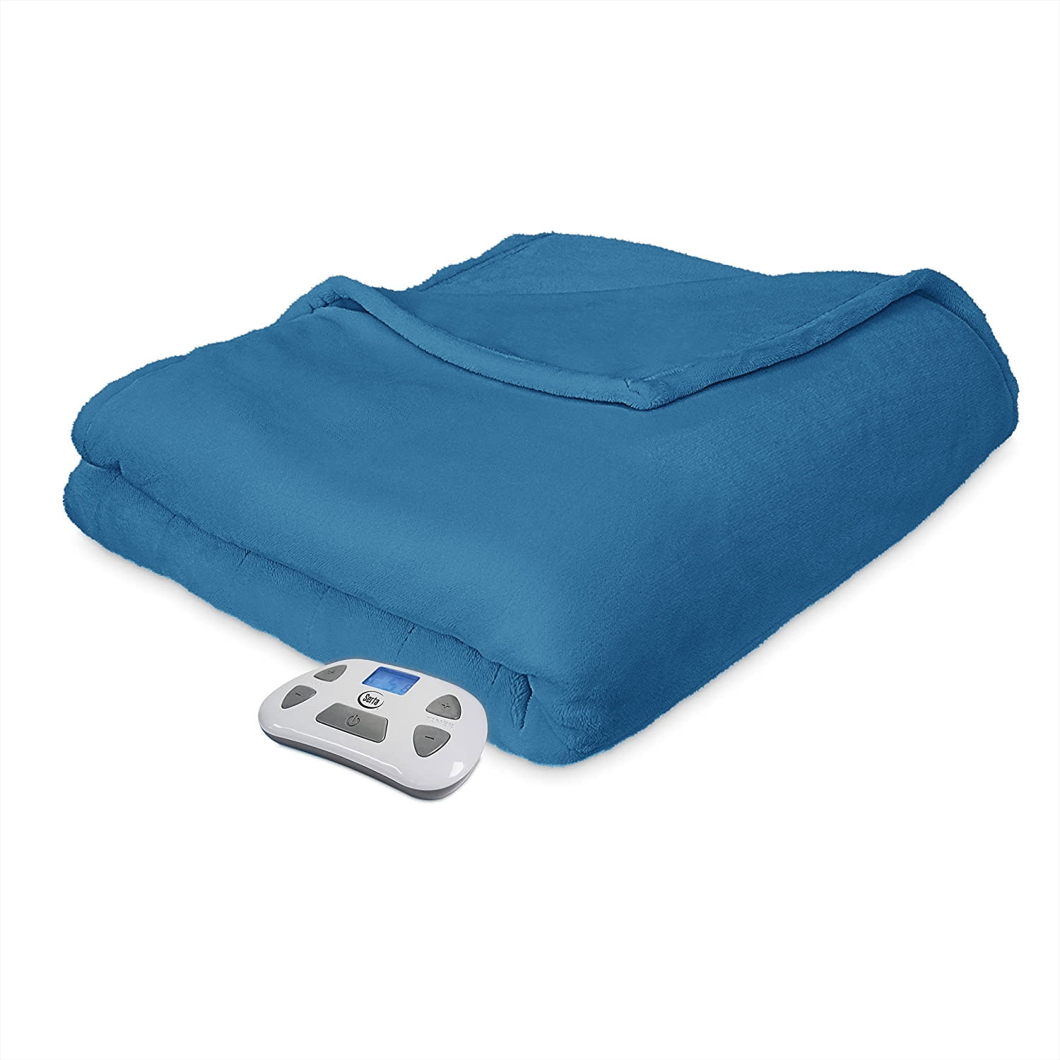 Serta Comfort Plush Electric Heated Warming Blanket Twin Teal