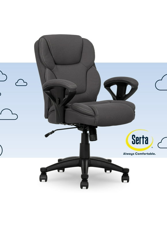 Serta Commercial Grade Task Office Chair, Supports up to 300 lbs., Dark Gray