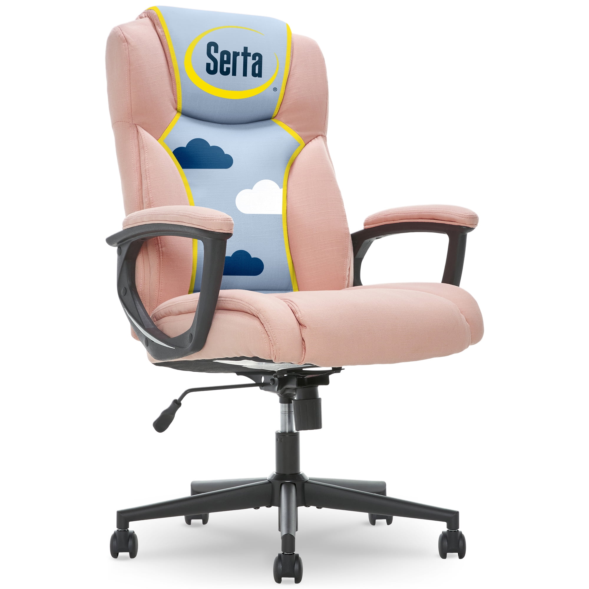 Pink Microfiber High Back Swivel Executive Chair with Fixed Arms