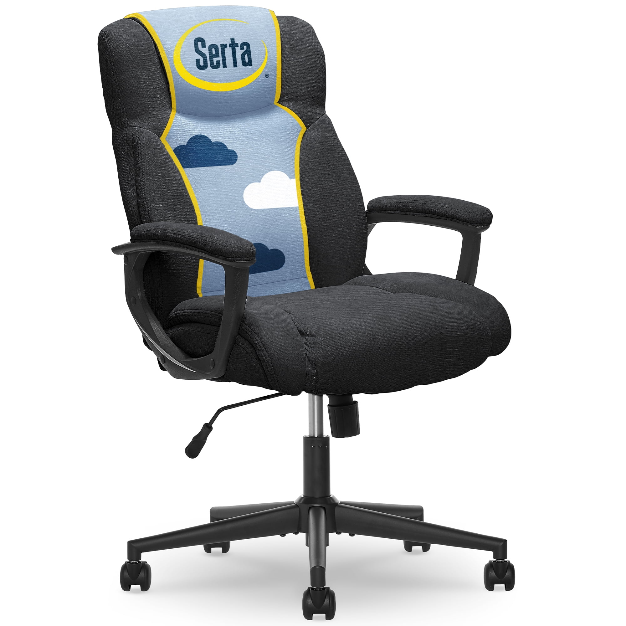 Modern Executive High-Back Black Microfiber Swivel Office Chair