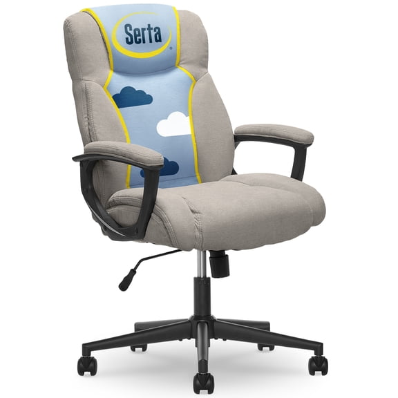 Serta Connor Office Chair Light Gray Microfiber