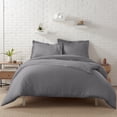 thumbnail image 1 of Serta Contemporary 205 Thread Count 3 Piece Duvet Sets, King, Gray, Solid Print, 1 of 6