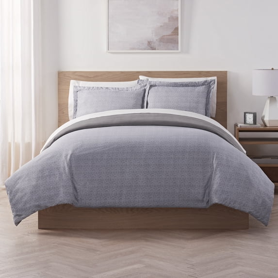 Serta Contemporary 85 Thread Count 4 Piece Duvet Sets, Full/Queen