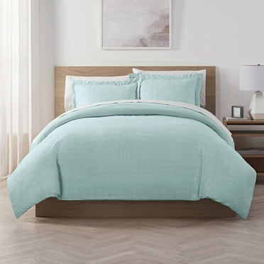 Serta Contemporary 85 Thread Count Duvet Sets Full/Queen, Green, Solid Print