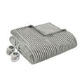 thumbnail image 1 of Serta Contemporary Solid Corded Plush Fabric King Heated Blanket in Gray, 1 of 10