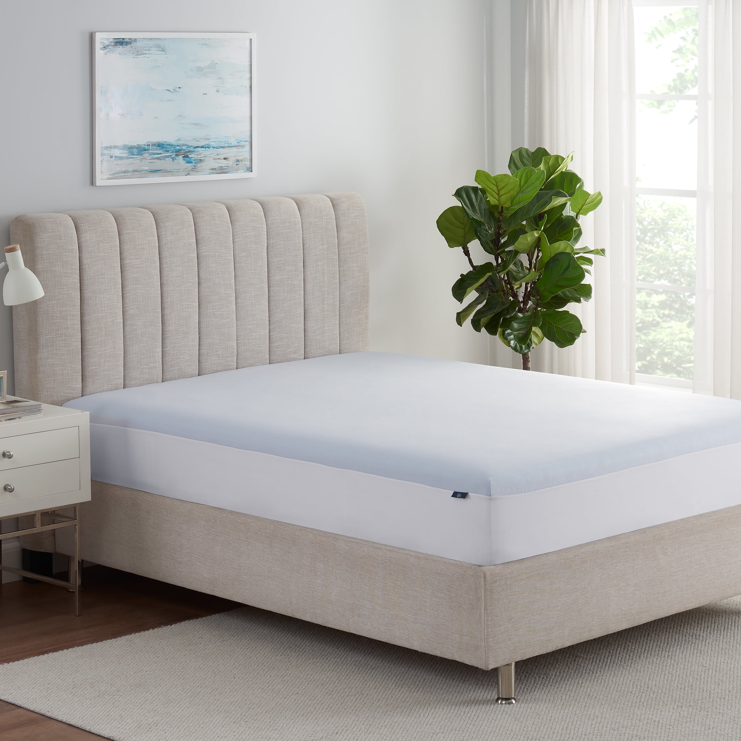 Serta Cool Air Mesh Cover Mattress Protector, Waterproof, Twin 39" x 75", Blue