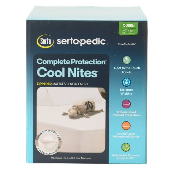 Serta Cool Nites Zippered Waterproof Mattress Encasement, Queen