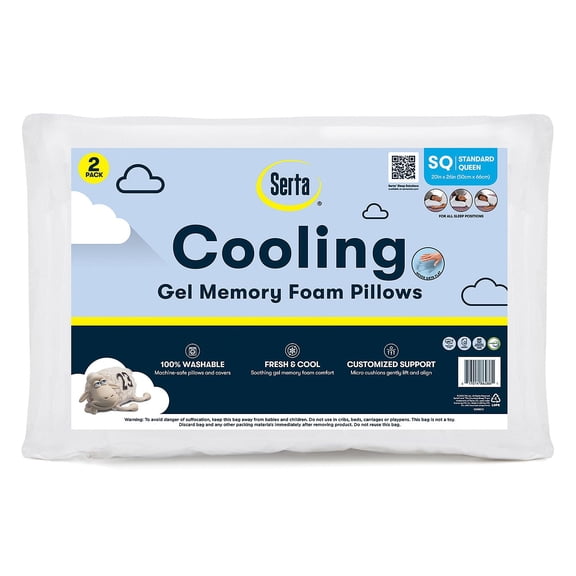 Serta Gel Memory Foam Cluster Pillows (2-pack)