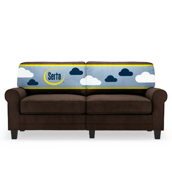 Serta Copenhagen 73" Rolled Arm Sofa with Removable Covers Brown