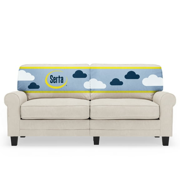 Serta Copenhagen 73" Rolled Arm Sofa with Removable Covers Cream White