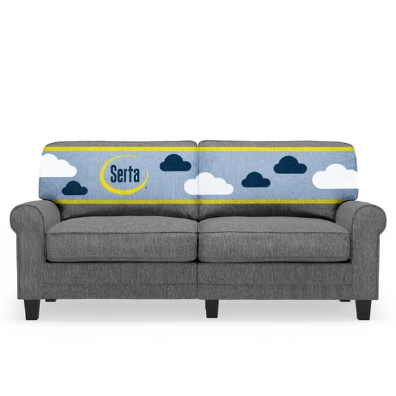 Serta Copenhagen 73" Rolled Arm Sofa with Removable Covers Dark Gray